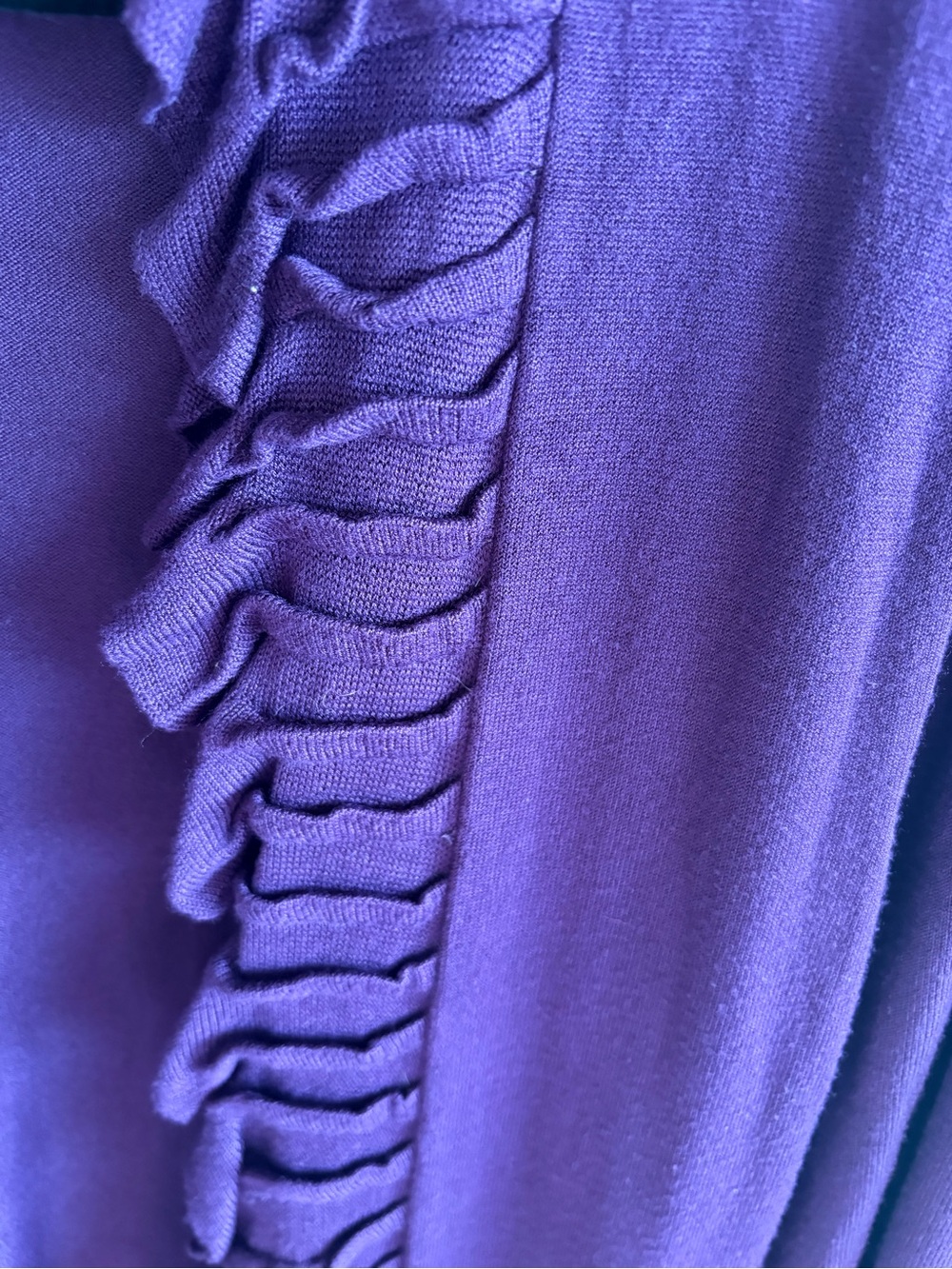 Danier Purple Ruffled Open-Front Cardigan - Picture 6 of 10
